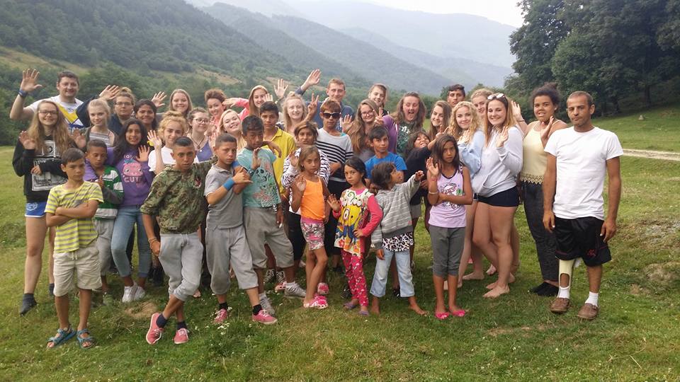 Izidor with children at summer camp