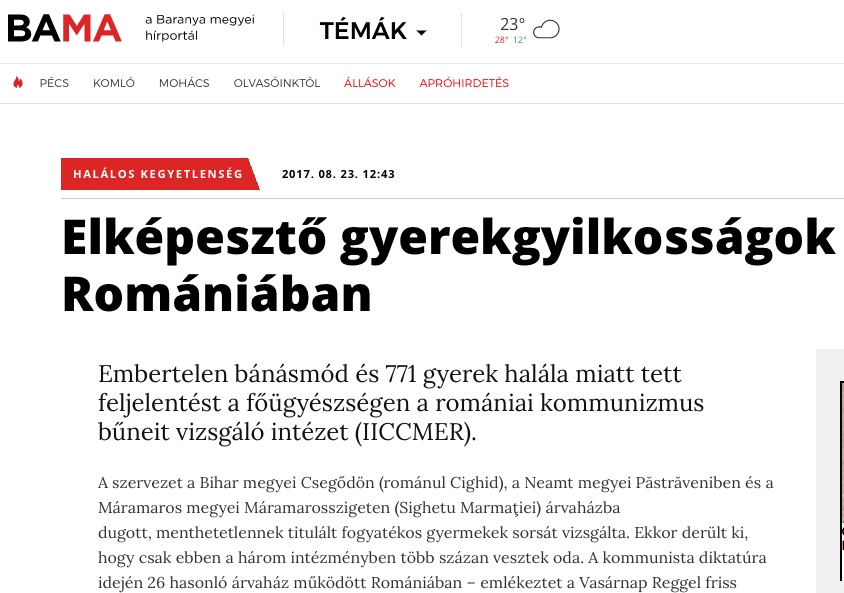 Hungarian newspaper article
