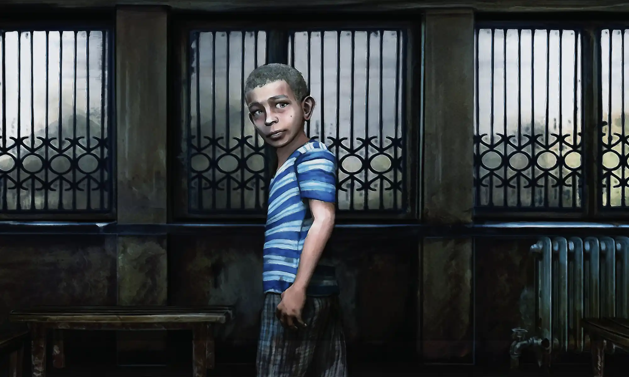 Animated Izidor at window