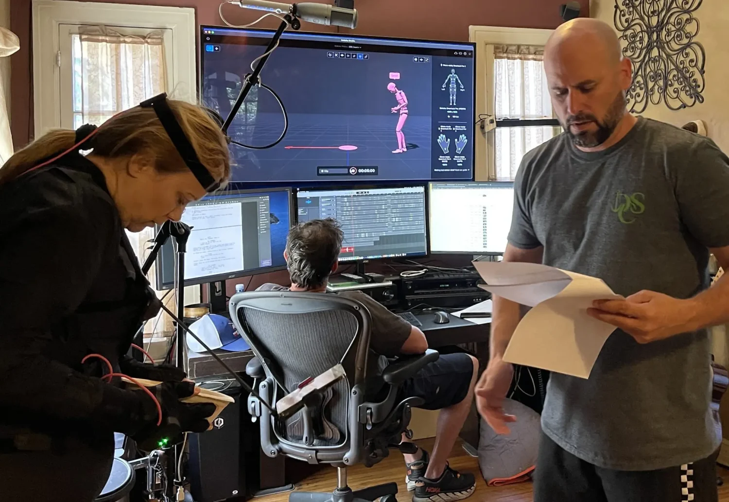 John, Sarah and Dave at motion capture