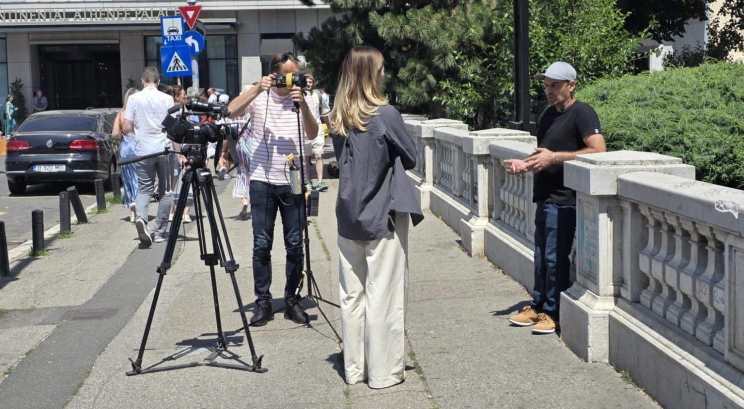 Izidor being interviewed on video