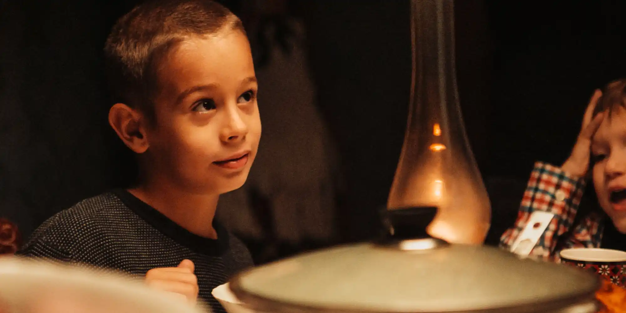 Izidor at dinner table